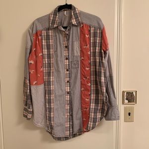 Free People Multi Pattern Button Up S